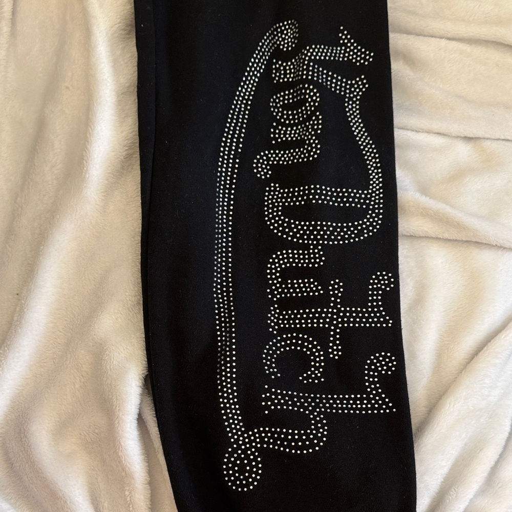 Von Dutch Black Pants with Rhinestone Detail